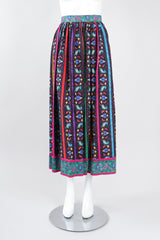 Recess Los Angeles Designer Consignment Vintage Miss O Oscar de la Renta Paisley Stripe Peasant Blouse & Skirt Set