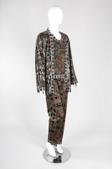 Recess Los Angeles Vintage Missoni 3-piece Moroccan Print Sequin Silk Pajama Leisure Set