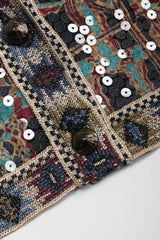 Recess Los Angeles Vintage Missoni 3-piece Moroccan Print Sequin Silk Leisure Set