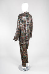 Recess Los Angeles Vintage Missoni 3-piece Moroccan Print Sequin Silk Pajama Leisure Set