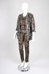 Recess Los Angeles Vintage Missoni 3-piece Moroccan Print Sequin Silk Leisure Set