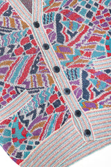 Recess Designer Consignment Vintage Missoni Geometric Double Knit Grandpa Cardigan Sweater Los Angeles Resale