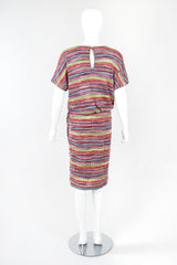 Recess Designer Consignment Vintage Missoni Rainbow TV Static Color Bars Knit Dress Los Angeles Resale