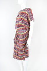 Recess Designer Consignment Vintage Missoni Rainbow TV Static Color Bars Knit Dress Los Angeles Resale