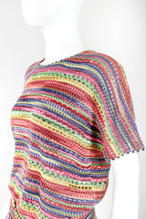 Recess Designer Consignment Vintage Missoni Rainbow TV Static Color Bars Knit Dress Los Angeles Resale