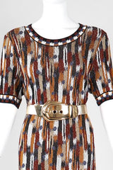 Recess Los Angeles Vintage Alexis Kirk Oversized Lamé Gold Metal Buckle Belt