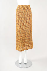 Recess Designer Consignment Vintage Missoni Golden Wavy Stripe Fiamma Knit Skirt Los Angeles Resale