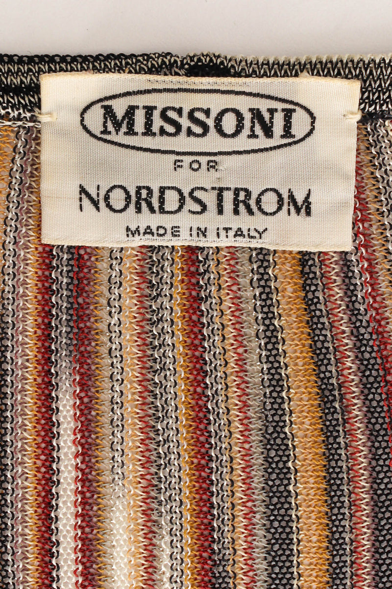Vintage Missoni Chevron Stripe Top, & Skirt (4 Piece Set) tag @ Recess LA