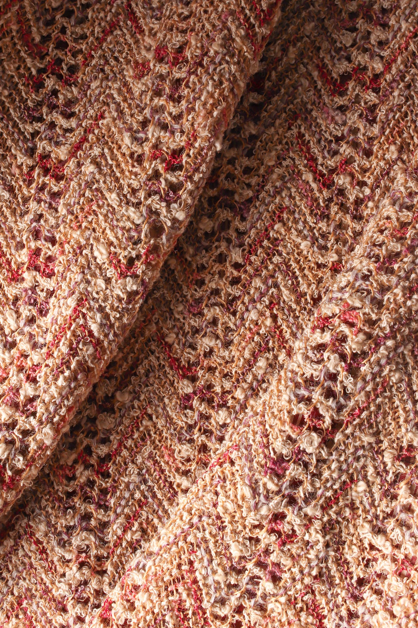 Vintage Unsigned Missoni Chevron Knit Cocoon Sweater fabric closeup @ Recess LA