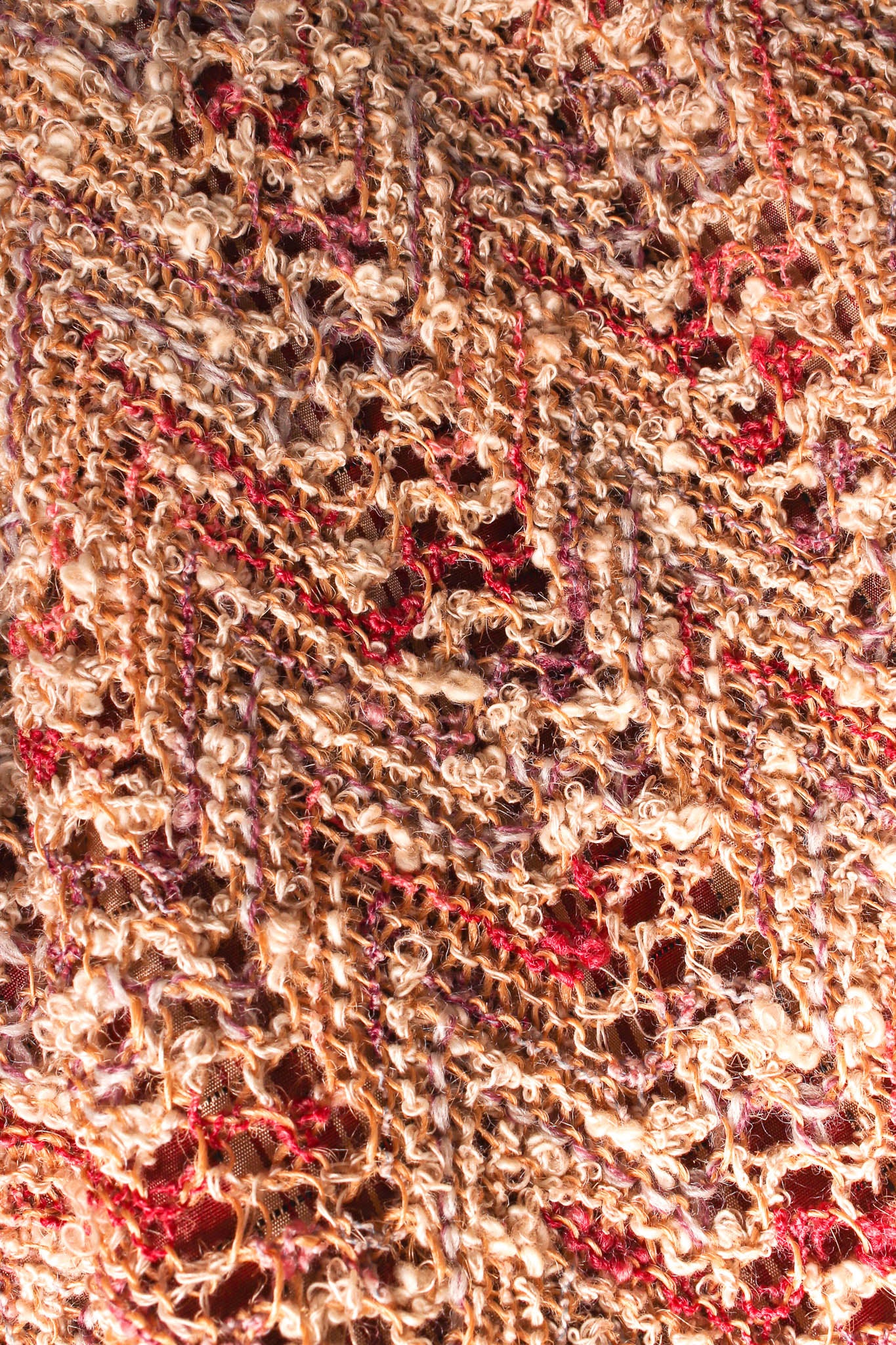 Vintage Unsigned Missoni Chevron Knit Cocoon Sweater closeup loose knit @ Recess LA