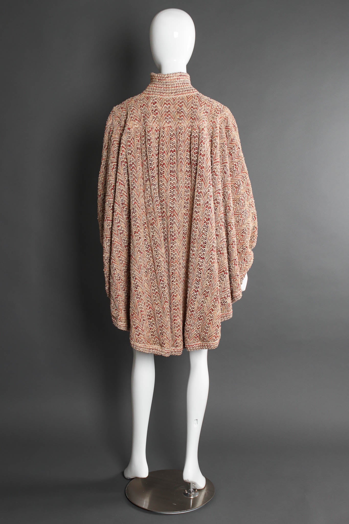 Vintage Unsigned Missoni Chevron Knit Cocoon Sweater mannequin back @ Recess LA