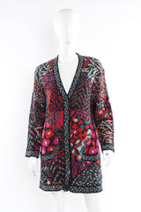Vintage Missoni Abstract Geo Art Wool Cardigan mannequin front @ Recess LA