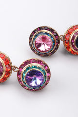 Recess Los Angeles Vintage Mister Bijoux Rainbow Crystal Disco Ball Drop Earrings