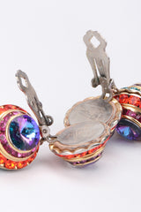 Recess Los Angeles Vintage Mister Bijoux Rainbow Crystal Disco Ball Drop Earrings