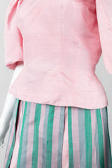 Recess Los Angeles Vintage Mister Wyatt Shantung Silk Balloon Sleeve Top & Ball Skirt Set