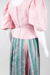 Recess Los Angeles Vintage Mister Wyatt Shantung Silk Balloon Sleeve Top & Ball Skirt Set