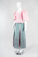 Recess Los Angeles Vintage Mister Wyatt Shantung Silk Balloon Sleeve Top & Ball Skirt Set