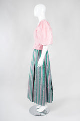 Recess Los Angeles Vintage Mister Wyatt Shantung Silk Balloon Sleeve Top & Ball Skirt Set