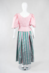 Recess Los Angeles Vintage Mister Wyatt Shantung Silk Balloon Sleeve Top & Ball Skirt Set