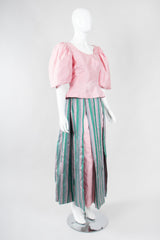 Recess Los Angeles Vintage Mister Wyatt Shantung Silk Balloon Sleeve Top & Ball Skirt Set