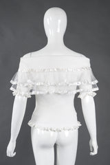 Recess Los Angeles Vintage Modelle Ribbon-Trim Off The Shoulder Ruffle Top