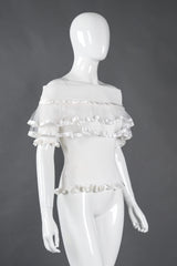 Recess Los Angeles Vintage Modelle Ribbon-Trim Off The Shoulder Ruffle Top