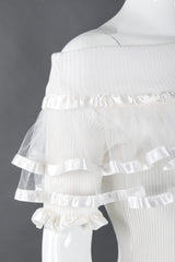 Recess Los Angeles Vintage Modelle Ribbon-Trim Off The Shoulder Ruffle Top