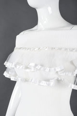 Recess Los Angeles Vintage Modelle Ribbon-Trim Off The Shoulder Ruffle Top