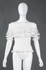 Recess Los Angeles Vintage Modelle Ribbon-Trim Off The Shoulder Ruffle Top