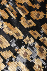 Recess Los Angeles Vintage Modi 80s Sequin Leopard Fringed Silk Moto Jacket