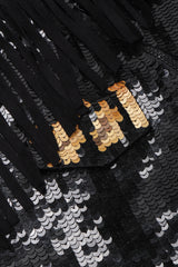 Recess Los Angeles Vintage Modi 80s Sequin Leopard Fringed Silk Moto Jacket