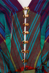 Vintage Mollie Parnis Stripe Harem Jumpsuit inverse side of hook and loop details  @ Recess LA