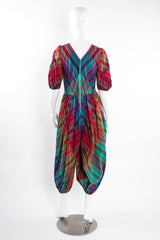 Vintage Mollie Parnis Stripe Harem Jumpsuit mannequin back  @ Recess LA