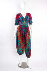 Vintage Mollie Parnis Stripe Harem Jumpsuit on mannequin front  @ Recess LA