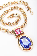 Recess Designer Consignment Vintage Monet Gemstone Chain Pendant Costume Jewelry Los Angeles Resale