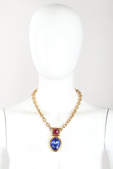 Recess Designer Consignment Vintage Monet Gemstone Chain Pendant Costume Jewelry Los Angeles Resale