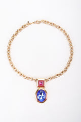 Recess Designer Consignment Vintage Monet Gemstone Chain Pendant Costume Jewelry Los Angeles Resale
