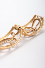 Recess Designer Consignment Vintage Monet Brushed Matte Gold Swirl Cage Cuff Bracelet Los Angeles Resale