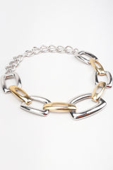 Recess Los Angeles Designer Consignment Vintage Monet Rectangle Link Collar Necklace Costume Jewelry