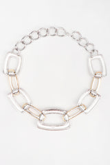 Recess Los Angeles Designer Consignment Vintage Monet Rectangle Link Collar Necklace Costume Jewelry