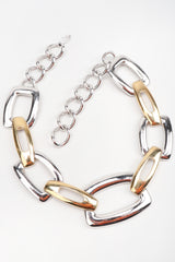 Recess Los Angeles Designer Consignment Vintage Monet Rectangle Link Collar Necklace Costume Jewelry