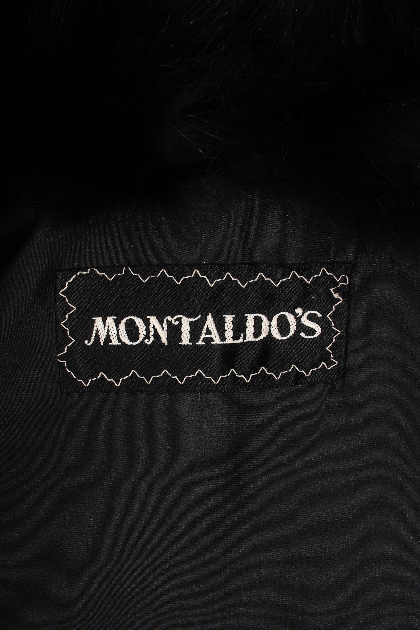 Vintage Montaldos Quilted Fur Trim Swing Jacket label at Recess Los Angeles