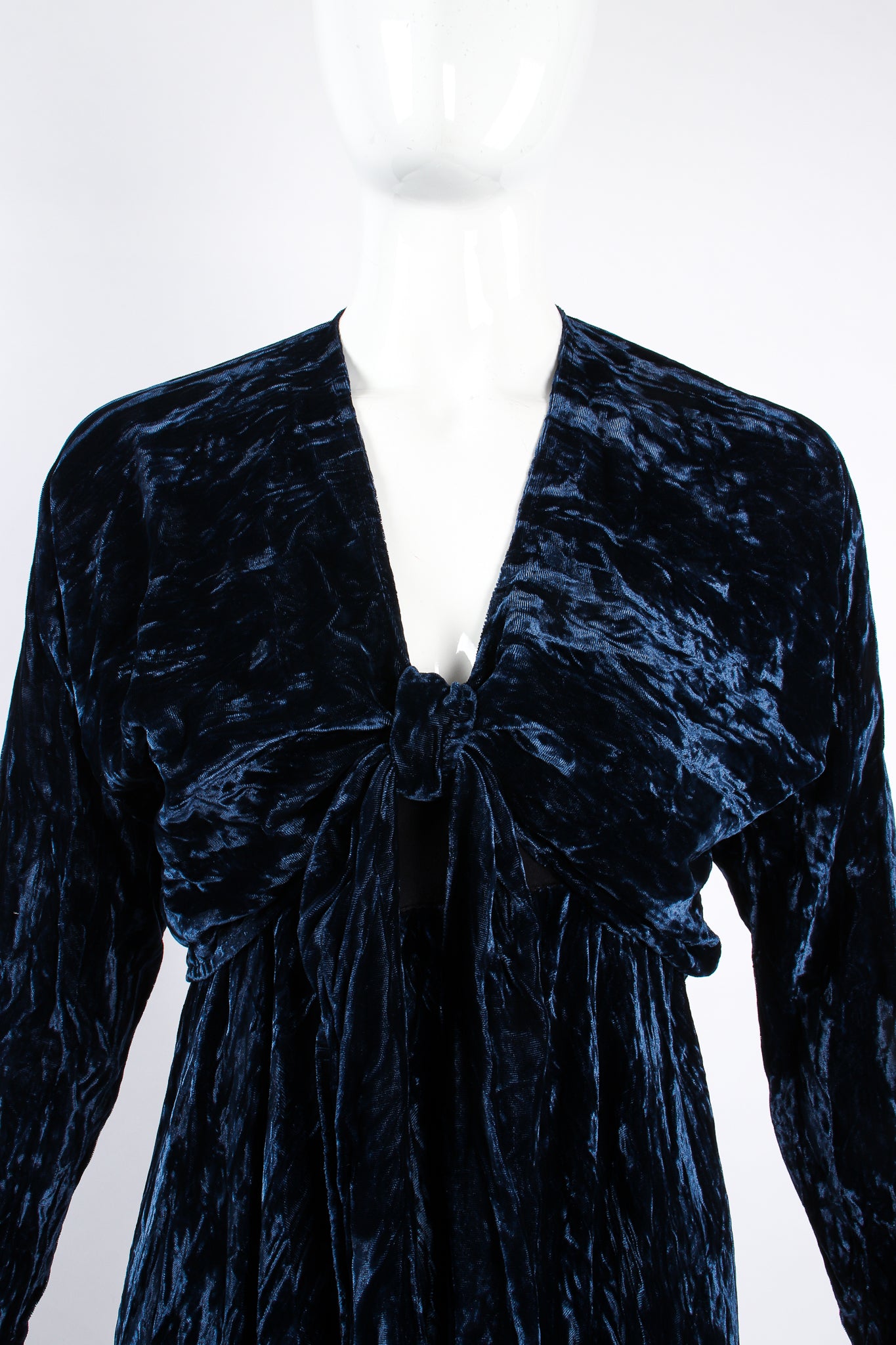 Vintage Morgane Le Fay Crushed Velvet Top & Dress Set on Mannequin frt crop at Recess Los Angeles