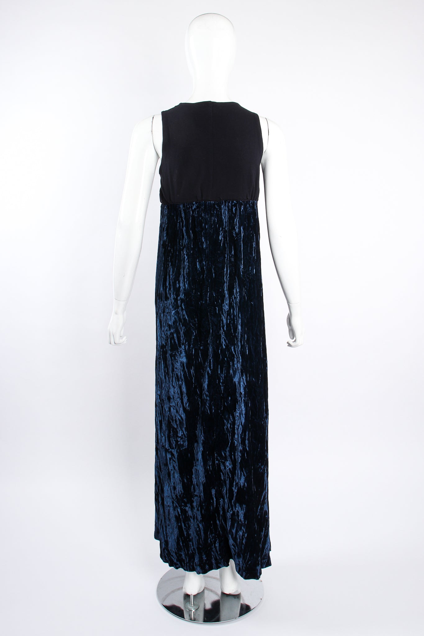 Vintage Morgane Le Fay Crushed Velvet Dress Set on Mannequin back at Recess Los Angeles