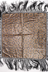 Recess Los Angeles Vintage Metallic BrocadeMoroccan Mosaic Fringe Piano Shawl