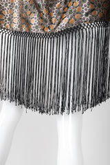 Recess Los Angeles Vintage Metallic BrocadeMoroccan Mosaic Fringe Piano Shawl