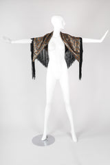 Recess Los Angeles Vintage Metallic BrocadeMoroccan Mosaic Fringe Piano Shawl