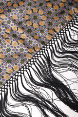 Recess Los Angeles Vintage Metallic BrocadeMoroccan Mosaic Fringe Piano Shawl