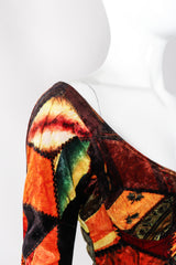 Recess Los Angeles Vintage Moschino Stretch Velvet Patchwork Print Underwire Dress