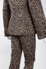 Recess Los Angeles Vintage Moschino Cheetah Print Stretch Suit Blazer Pant Set